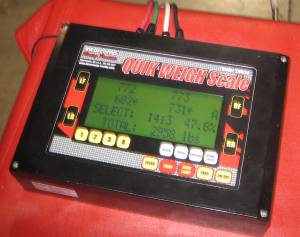 Auto racing scales display